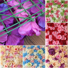 Blooming Rose Peony Hydrangea Artificial Encryption Flower DIY Wedding Wall Decoration Photo Background, Size: 60cm x 40cm, 60x40cm(Purple), 60x40cm(Red), 60x40cm(Pink), 60x40cm(Blue and White), 60x40cm(Champagne), 60x40cm(Purple and Champagne)        ...
