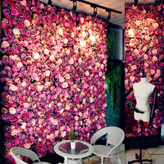 Blooming Rose Peony Hydrangea Artificial Encryption Flower DIY Wedding Wall Decoration Photo Background, Size: 60cm x 40cm, 60x40cm(Purple), 60x40cm(Red), 60x40cm(Pink), 60x40cm(Blue and White), 60x40cm(Champagne), 60x40cm(Purple and Champagne)        ...
