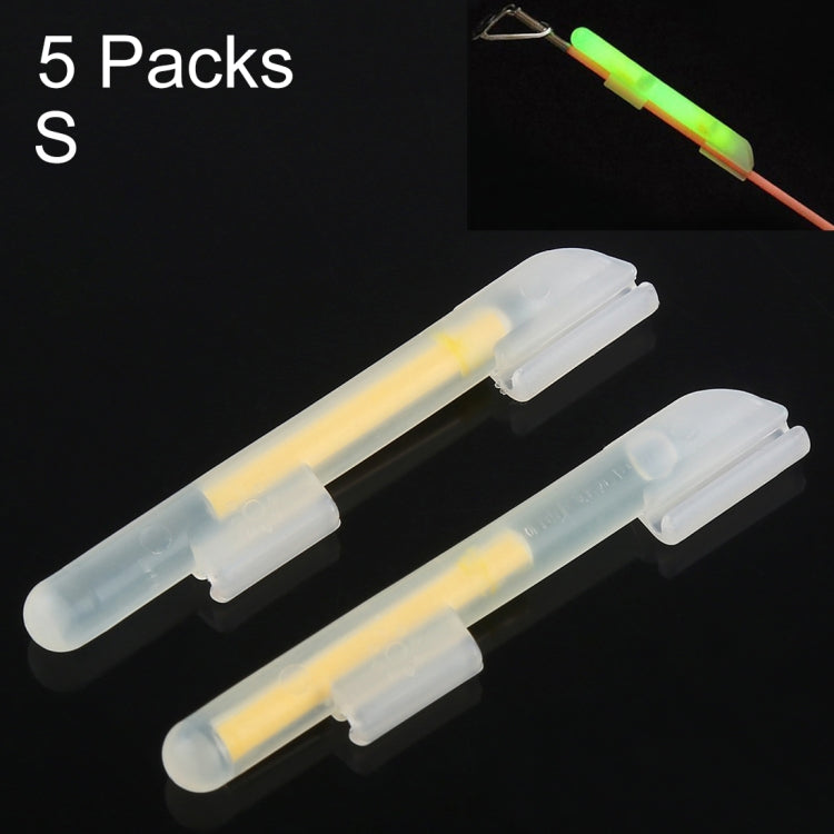 5 Packs OCEAN SUN Clip-On Luminous Float Night Fishing Light Stick, S, Fits Rod Tip 1.5-1.9mm, Clip-On, S