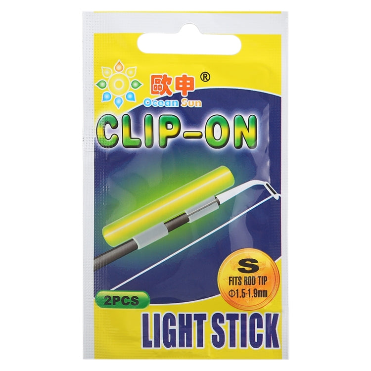 5 Packs OCEAN SUN Clip-On Luminous Float Night Fishing Light Stick, S, Fits Rod Tip 1.5-1.9mm, Clip-On, S