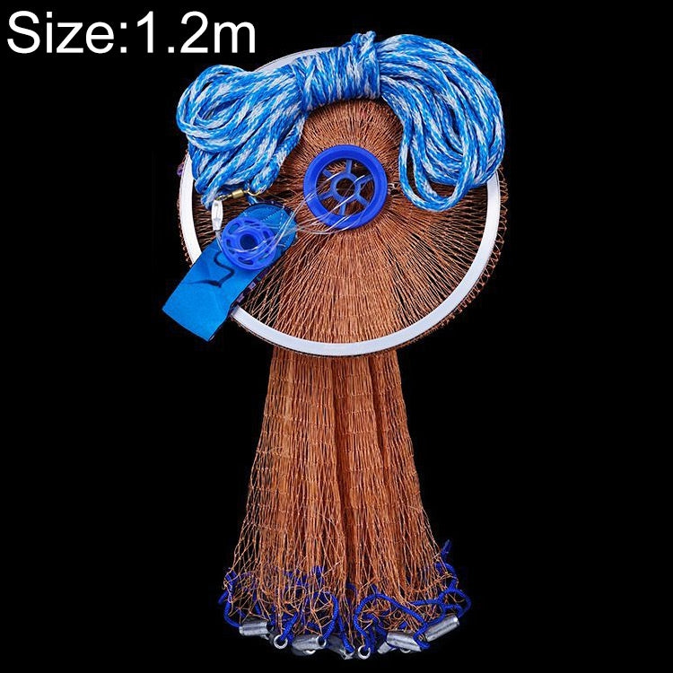 American Easy Throw Cast Net Fishing Mesh Fishing Tackle, 1.2m Tire Cords, 1.2m Monofilament, 1.5m Tire Cords, 1.5m Monofilament
