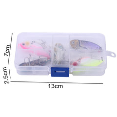 HENGJIA 5 PCS 5.5cm/11g Luya Metal VIB Fishing Lures Bait Bionic Kit with Plastic Box, Box018
