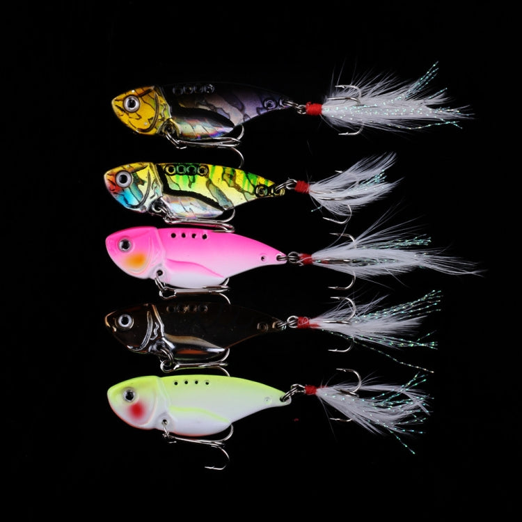 HENGJIA 5 PCS 5.5cm/11g Luya Metal VIB Fishing Lures Bait Bionic Kit with Plastic Box, Box018