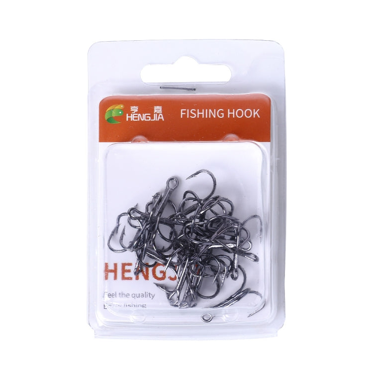 20pcs / Box Classic Black High Carbon Steel Fishing Three-jaw Treble Hooks, 4# FH022