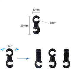 20 PCS ZTTO Bicycle MTB Brake Cable S Style Clips, Random Color Delivery, ZTTO S Bicycle Style Clips