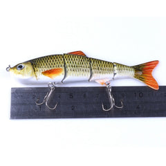HENGJIA JM022-X 12cm 16.8g Multi-section Plastic Hard Baits Artificial Fishing Lures with Treble Hook, Random Color Delivery, JM022-X 12cm