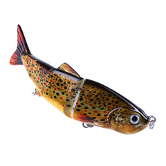HENGJIA JM022-X 12cm 16.8g Multi-section Plastic Hard Baits Artificial Fishing Lures with Treble Hook, Random Color Delivery, JM022-X 12cm