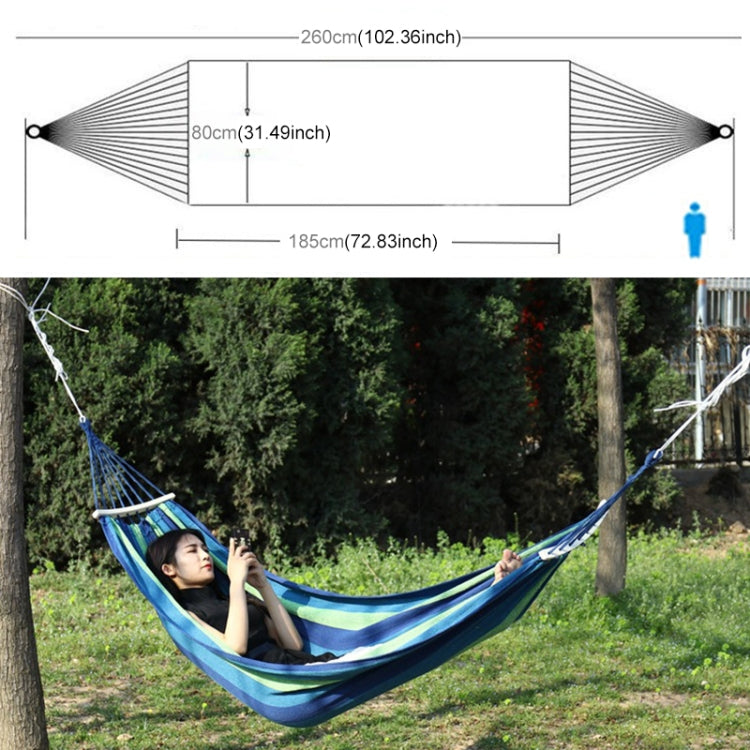 Outdoor Rollover-resistant Single Person Canvas Hammock Portable Beach Swing Bed with Wooden Sticks, Size: 185 x 80cm, Size: 185 x 80cm, Size: 185 x 80cm(Red)