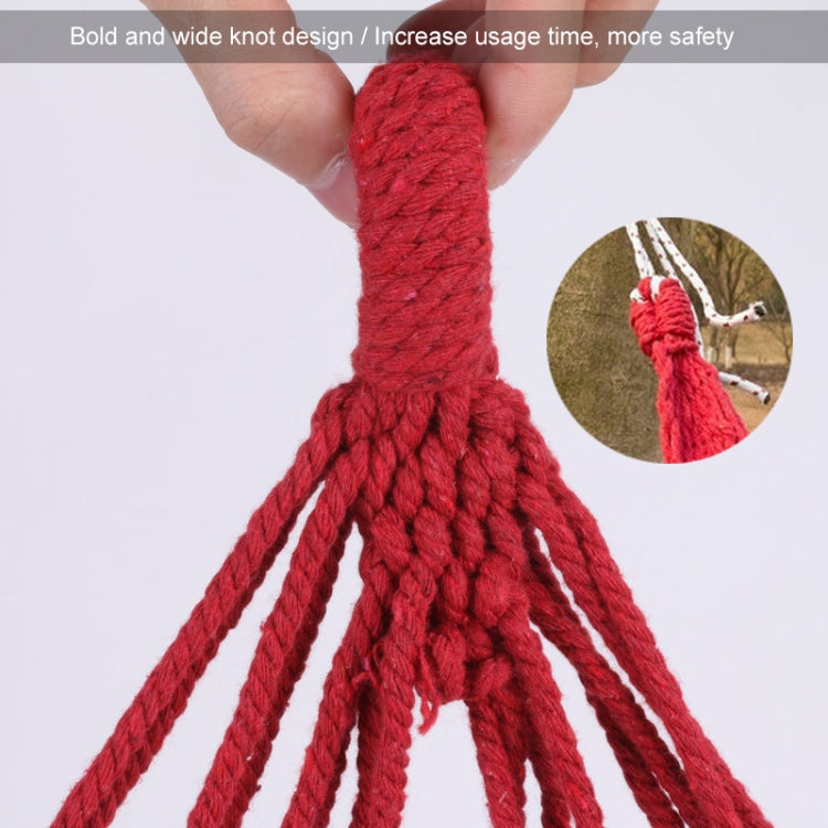 Outdoor Rollover-resistant Single Person Canvas Hammock Portable Beach Swing Bed with Wooden Sticks, Size: 185 x 80cm, Size: 185 x 80cm, Size: 185 x 80cm(Red)