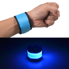 LED Luminous Slap Pat Circle Outdoors sports Wristband, Large, Size:35*4cm, 35x4cm Blue