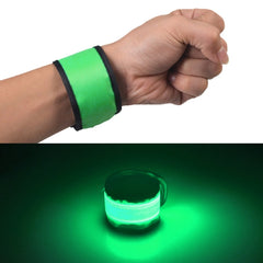LED Luminous Slap Pat Circle Outdoors sports Wristband, Small, Size:26*4cm, 26x4cm Green