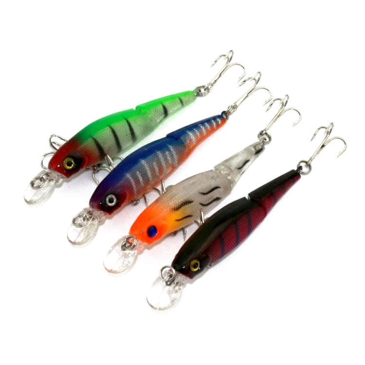 HENGJIA JM010-X 6# 8.8cm 7.4g 2-section Plastic Hard Baits Artificial Fishing Lures with Treble Hook, Random Color Delivery, JM010-X 6# 8.8cm