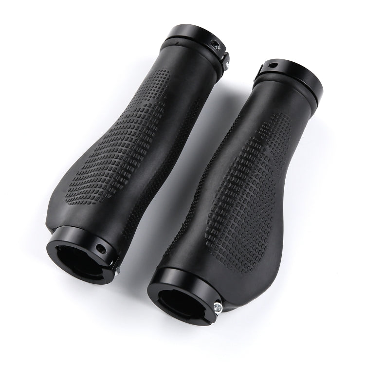1 Pair AG21 Rubber +  Alloy Lock-Rings Bicycle Flat Handlebar Grip, AG21