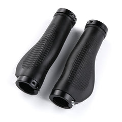 1 Pair AG21 Rubber +  Alloy Lock-Rings Bicycle Flat Handlebar Grip, AG21