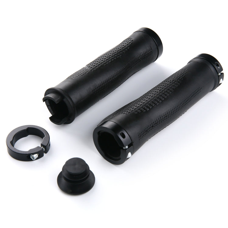 1 Pair AG21 Rubber +  Alloy Lock-Rings Bicycle Flat Handlebar Grip, AG21