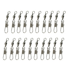 20pcs 8# 3.5cm Fishing Connectors Barrel Swivel with Safety Snap Ring, 20pcs 8# 3.5cm