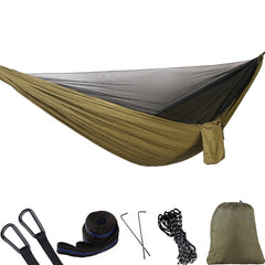 Portable Outdoor Parachute Hammock with Mosquito Nets, Army Green, Black, Dark Blue + Baby Blue, Pink Blue, Green, Blue