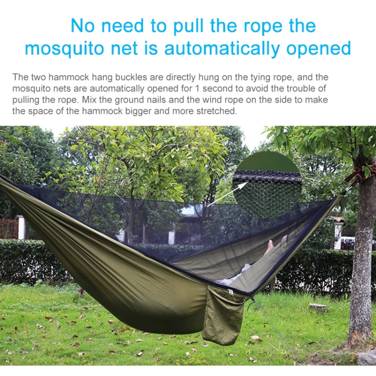 Portable Outdoor Parachute Hammock with Mosquito Nets, Blue, Army Green, Black, Dark Blue + Baby Blue, Pink Blue, Green