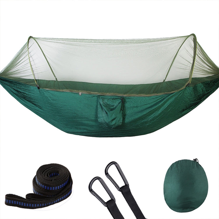 Portable Outdoor Camping Full-automatic Nylon Parachute Hammock with Mosquito Nets, Size : 290 x 140cm, 290x140cm Dark Green, 290x140cm Pink Blue, 290x140cm Green, 290x140cm Blue, 290x140cm Orange, 290x140cm Camouflage, 290x140cm Army Green            ...