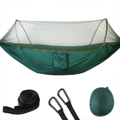 Portable Outdoor Camping Full-automatic Nylon Parachute Hammock with Mosquito Nets, Size : 290 x 140cm, 290x140cm Dark Green, 290x140cm Pink Blue, 290x140cm Green, 290x140cm Blue, 290x140cm Orange, 290x140cm Camouflage, 290x140cm Army Green            ...