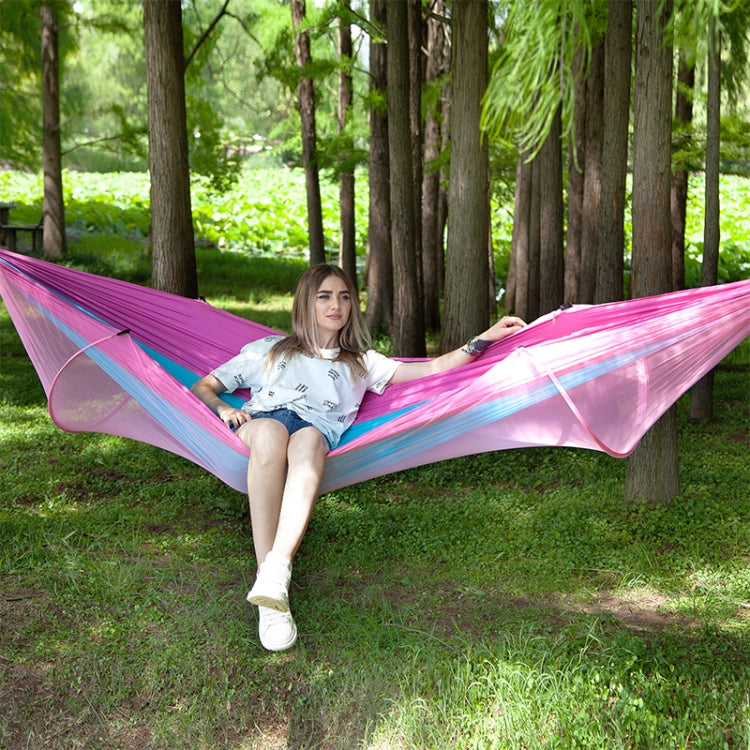 Portable Outdoor Camping Full-automatic Nylon Parachute Hammock with Mosquito Nets, Size : 290 x 140cm, 290x140cm Dark Green, 290x140cm Pink Blue, 290x140cm Green, 290x140cm Blue, 290x140cm Orange, 290x140cm Camouflage, 290x140cm Army Green            ...