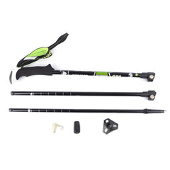 KODENOR Outdoor Mountaineering Portable Foldable Carbon Fibre Straight Handle Alpenstocks Trekking Poles, Length : 63-135CM, Length : 63-135CM (Black+green), Length : 63-135CM (Black Blue), Length : 63-135CM (Black Yellow)