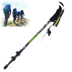 KODENOR Outdoor Mountaineering Portable Foldable Carbon Fibre Straight Handle Alpenstocks Trekking Poles, Length : 63-135CM, Length : 63-135CM (Black+green), Length : 63-135CM (Black Blue), Length : 63-135CM (Black Yellow)