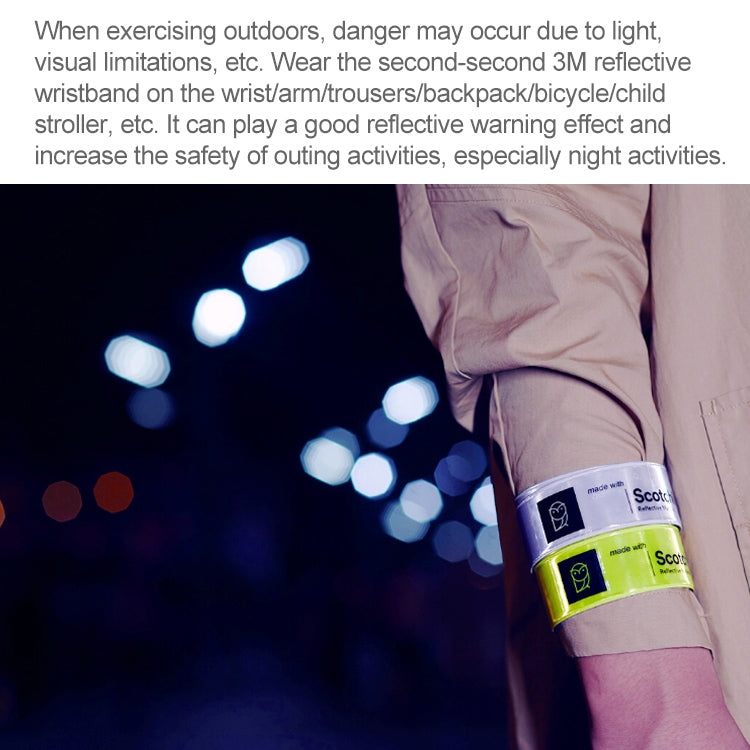4 PCS Original Xiaomi Youpin Scotchlite Reflective Wristband Safety Reflective Wrist Belt, 4 PCS