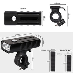 BX2 USB Charging Bicycle Light Front Handlebar Led Light (3 Hours, L2 Lamp Beads), 3 Hours, L2 Lamp Beads