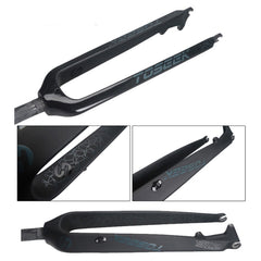 TOSEEK Ultra Light 29 Inch 435mm Mountain Bike Full Carbon Front Fork Straight Head Tube Disc Brake, 29 Inch 435mm
