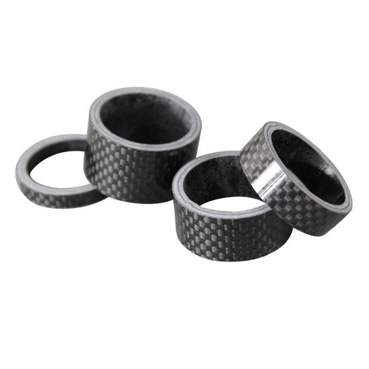 Bicycle Front Fork Headset Carbon Fiber Gasket Stem Wrist Backing Ring 3K Carbon Fiber 5 / 10 / 15 / 20mm, 4pcs /Set