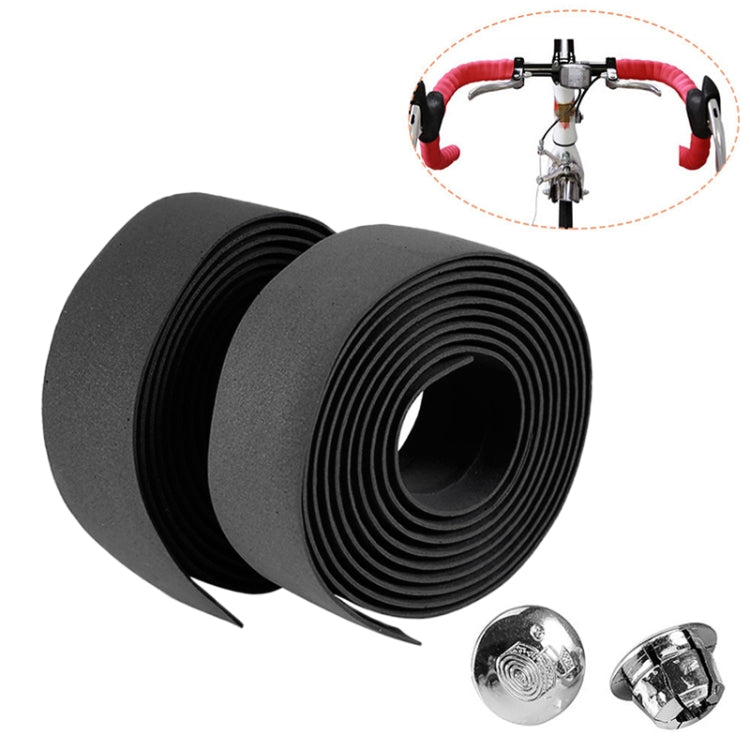 1 Pair Cycling Road Bike Sports Bicycle Cork Handlebar Tape Wrap + 2 Bar Plug, 2m Red, 2m White, 2m Yellow, 2m Black, 2m Green, 2m Blue
