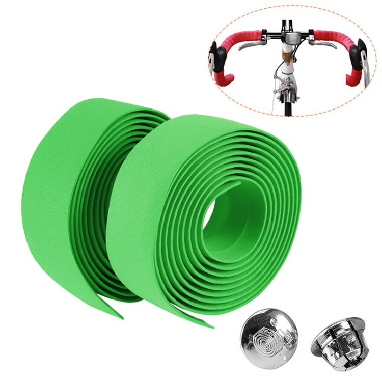 1 Pair Cycling Road Bike Sports Bicycle Cork Handlebar Tape Wrap + 2 Bar Plug, 2m Red, 2m White, 2m Yellow, 2m Black, 2m Green, 2m Blue