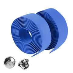 1 Pair Cycling Road Bike Sports Bicycle Cork Handlebar Tape Wrap + 2 Bar Plug, 2m Blue, 2m Red, 2m White, 2m Yellow, 2m Black, 2m Pink, 2m Green