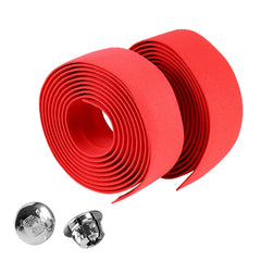 1 Pair Cycling Road Bike Sports Bicycle Cork Handlebar Tape Wrap + 2 Bar Plug, 2m Red, 2m White, 2m Yellow, 2m Black, 2m Green, 2m Blue