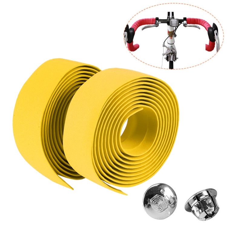 1 Pair Cycling Road Bike Sports Bicycle Cork Handlebar Tape Wrap + 2 Bar Plug, 2m Red, 2m White, 2m Yellow, 2m Black, 2m Green, 2m Blue