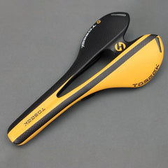TOSEEK Road Bike Carbon Fiber Seat Bicycle Hollow Seat Saddle, 3K Texture + Extinction, Extinction(Orange), Extinction(Red), Extinction(Yellow)