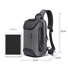 BANGE Men Security USB Chest Bag Portable Outdoor Shoulder Bag, Outdoor Shoulder Bag