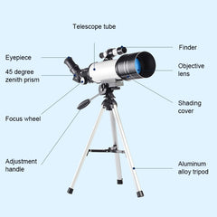 WR852 16x/66x70 High Definition High Times Astronomical Telescope with Tripod, 66x70 Blue