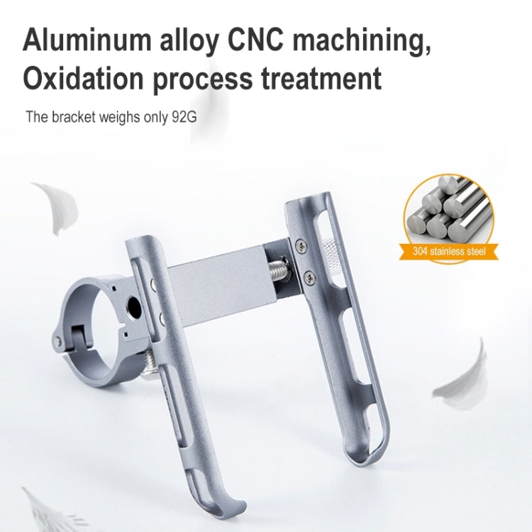 BIKERSAY MP007 Universal Aluminum Alloy Motorcycle Bicycle Phone Holder, MP007(Titanium Color)