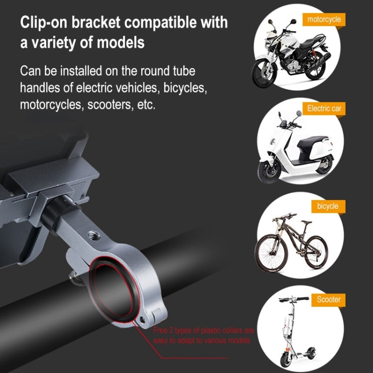 BIKERSAY MP007 Universal Aluminum Alloy Motorcycle Bicycle Phone Holder, MP007(Titanium Color)