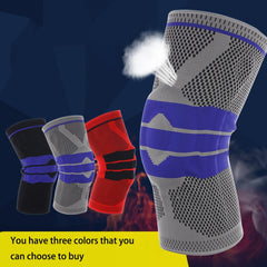 Outdoor Fitness Mountaineering Knit Protection Silicone Anti - collision Spring Support Sports Knee Protector, Size: M, Size: M