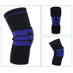 Outdoor Fitness Mountaineering Knit Protection Silicone Anti - collision Spring Support Sports Knee Protector, Size: L, Size: L