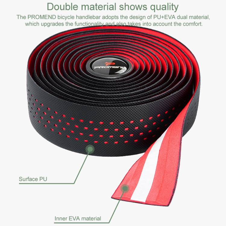 PROMEND GR-082 1 Pair Two-color Antiskid Bicycle Grips Tape, 215x3cm Black, 215x3cm Black+Green, 215x3cm Black Blue, 215x3cm Black Red, 215x3cm Black White