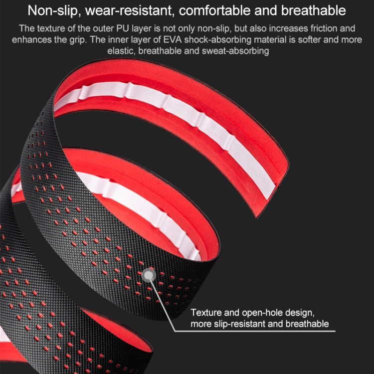 PROMEND GR-082 1 Pair Two-color Antiskid Bicycle Grips Tape, 215x3cm Black, 215x3cm Black+Green, 215x3cm Black Blue, 215x3cm Black Red, 215x3cm Black White