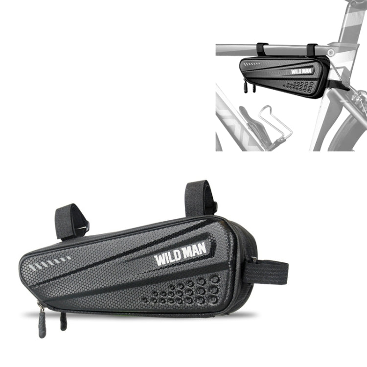 WILD MAN ES4 1.2L Hard Bicycle Bags Rainproof Road Bicycle Frame Bag Triangle Bag, ES4 (Black)