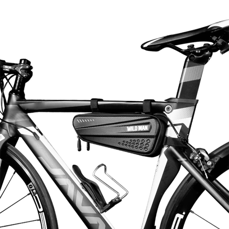 WILD MAN ES4 1.2L Hard Bicycle Bags Rainproof Road Bicycle Frame Bag Triangle Bag, ES4 (Black)