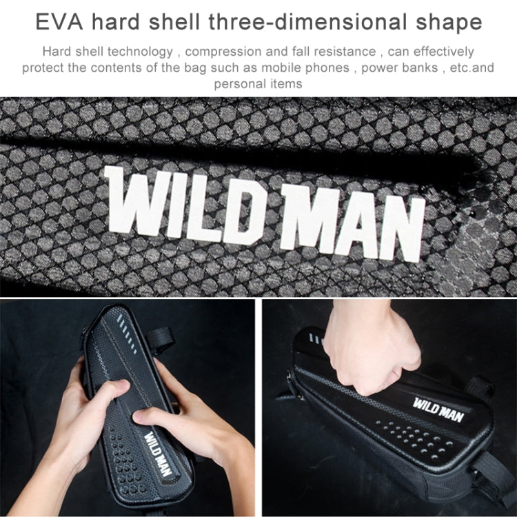 WILD MAN ES4 1.2L Hard Bicycle Bags Rainproof Road Bicycle Frame Bag Triangle Bag, ES4 (Black)