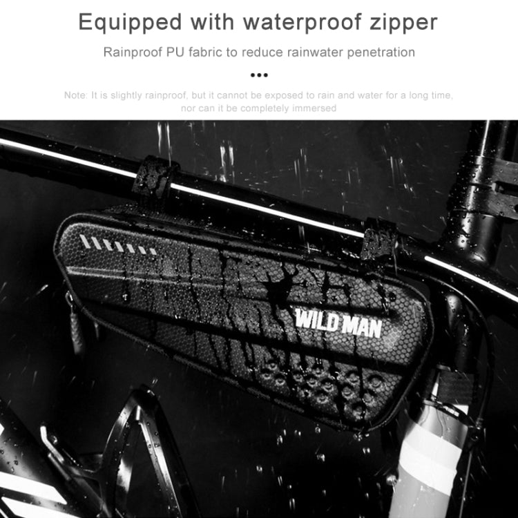 WILD MAN ES4 1.2L Hard Bicycle Bags Rainproof Road Bicycle Frame Bag Triangle Bag, ES4 (Black)