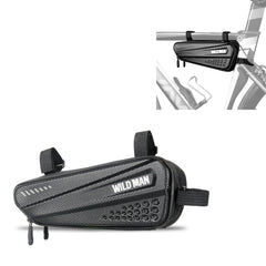 WILD MAN ES4 1.2L Hard Bicycle Bags Rainproof Road Bicycle Frame Bag Triangle Bag, ES4 (Black)